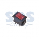 ~ Выключатель клавишный 250V 3А (2с) ON-OFF красный Micro  (36-2011)  В упаковке: 10