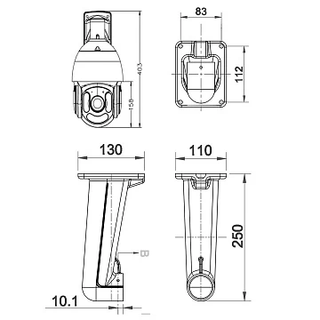 Поворотная IP видеокамера 8 Мп AMATEK AC-I801PTZ